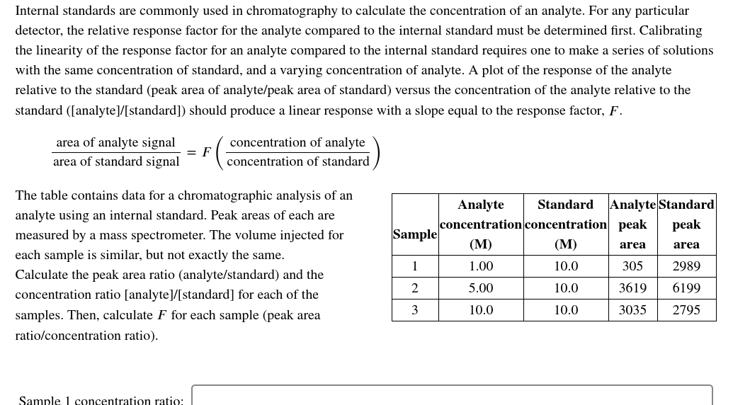 Solved Internal standards are commonly used in