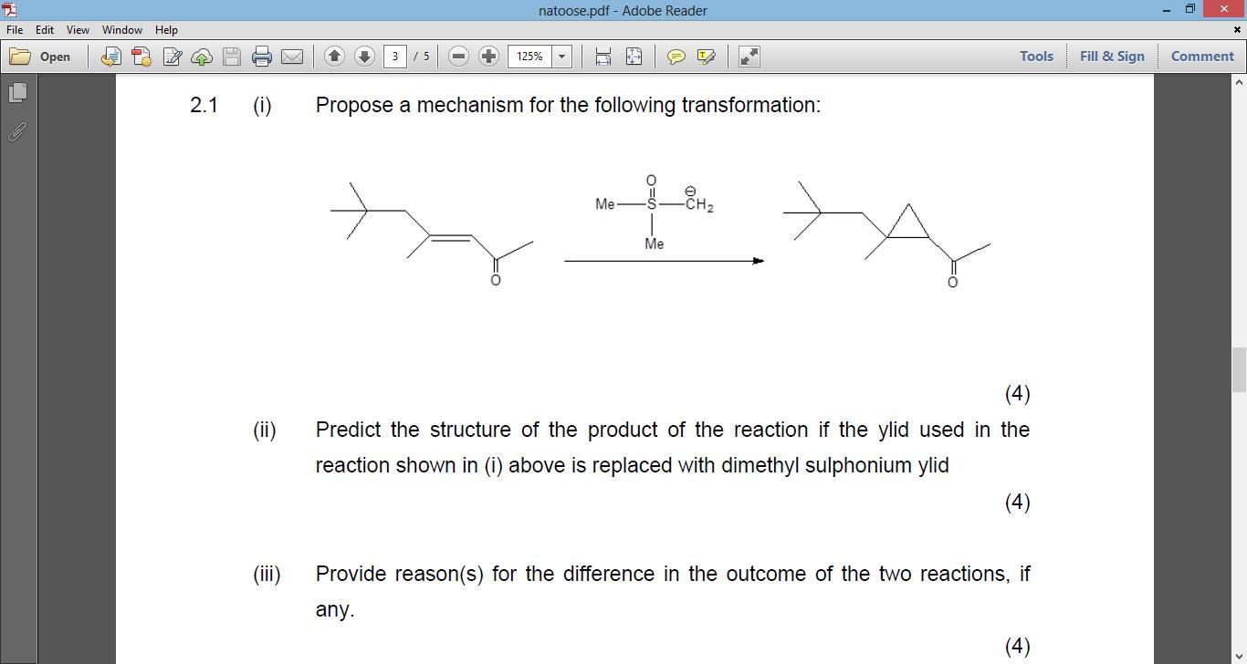 Solved (i) Propose A Mechanism For The Following | Chegg.com