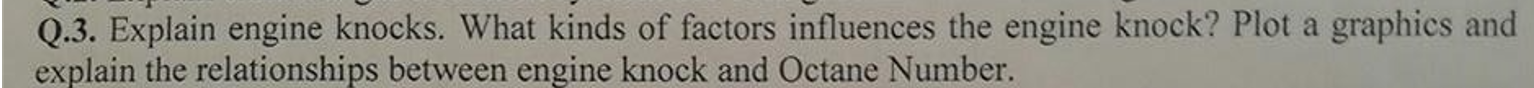 Solved Q.3. Explain engine knocks. What kinds of factors | Chegg.com