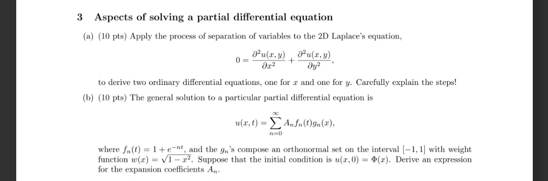 Solved 3 Aspects of solving a partial differential equation | Chegg.com