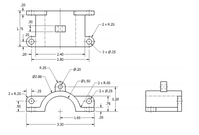 Solved SOLIDWORKS Model the part below in Solidworks | Chegg.com