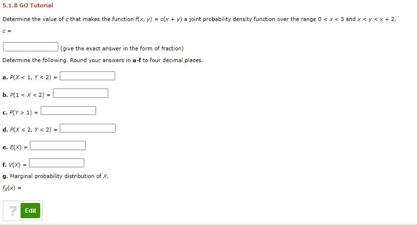 5 1 8 Go Tutorial Determine The Value Of C That Ma Chegg Com