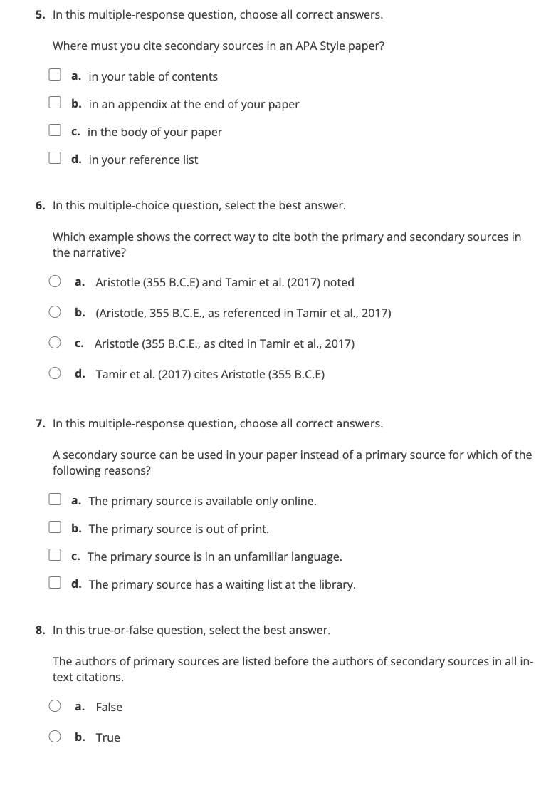 Citing secondary deals sources apa