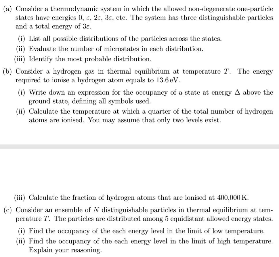 Solved (a) Consider a thermodynamic system in which the | Chegg.com