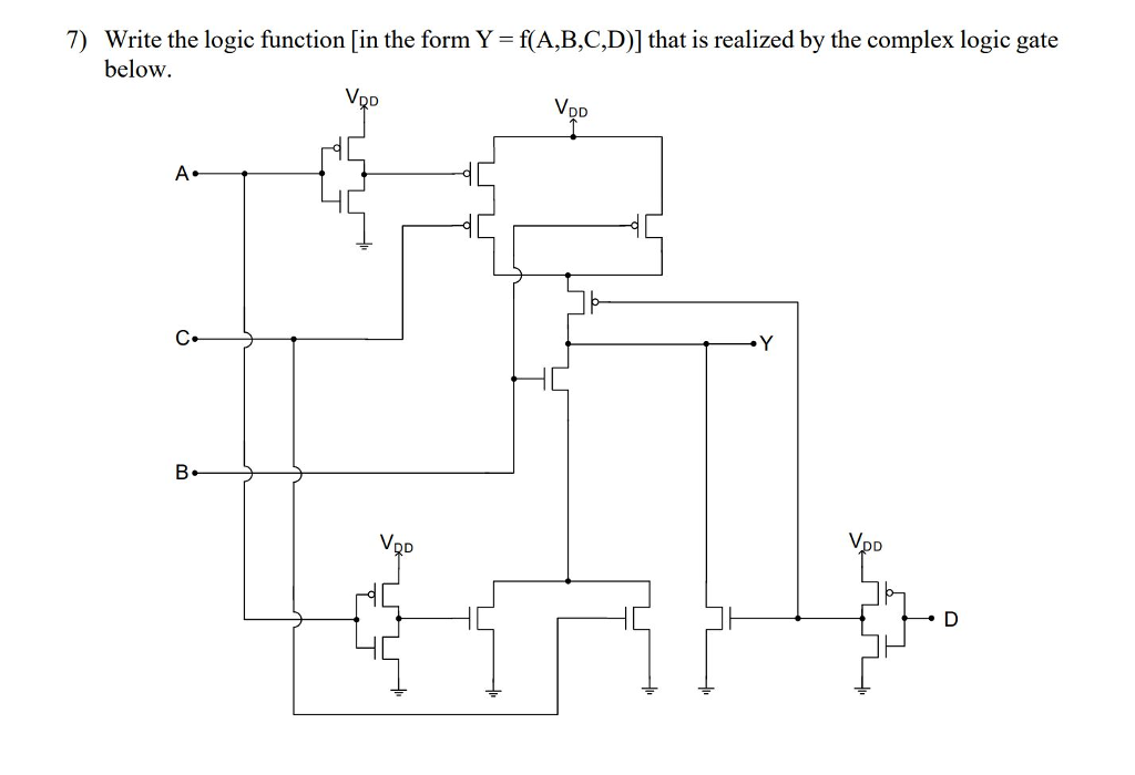 Solved Write the logic function [in the form Y = f(A,B,C,D)] | Chegg.com