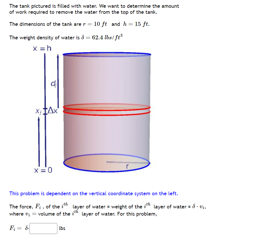 Solved The tank pictured is filled with water. We want to | Chegg.com