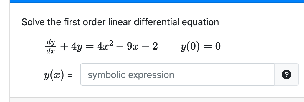 Solved Solve The First Order Linear Differential Equation | Chegg.com