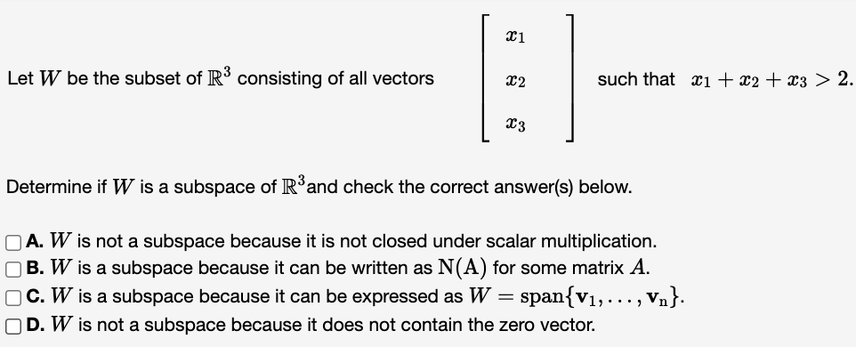 Solved B-2d 5b + D Let W Be The Set Of All Vectors Where B | Chegg.com