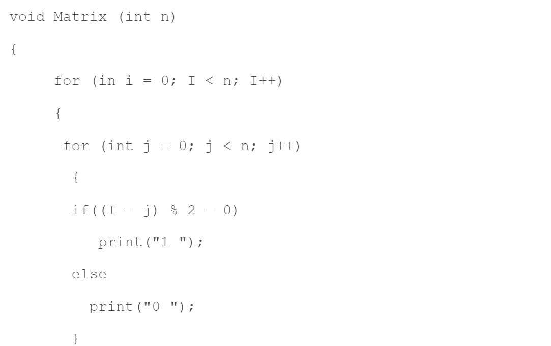 Solved Write the definition of a function called Matrix. | Chegg.com