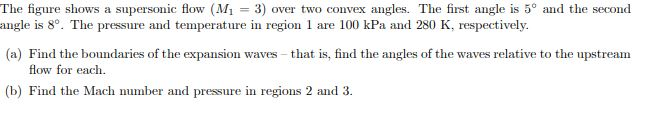 Solved The figure shows a supersonic flow (M = 3) over two | Chegg.com