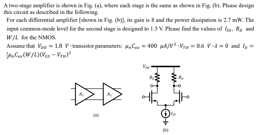 Solved A two-stage amplifier is shown in Fig. (a), where | Chegg.com