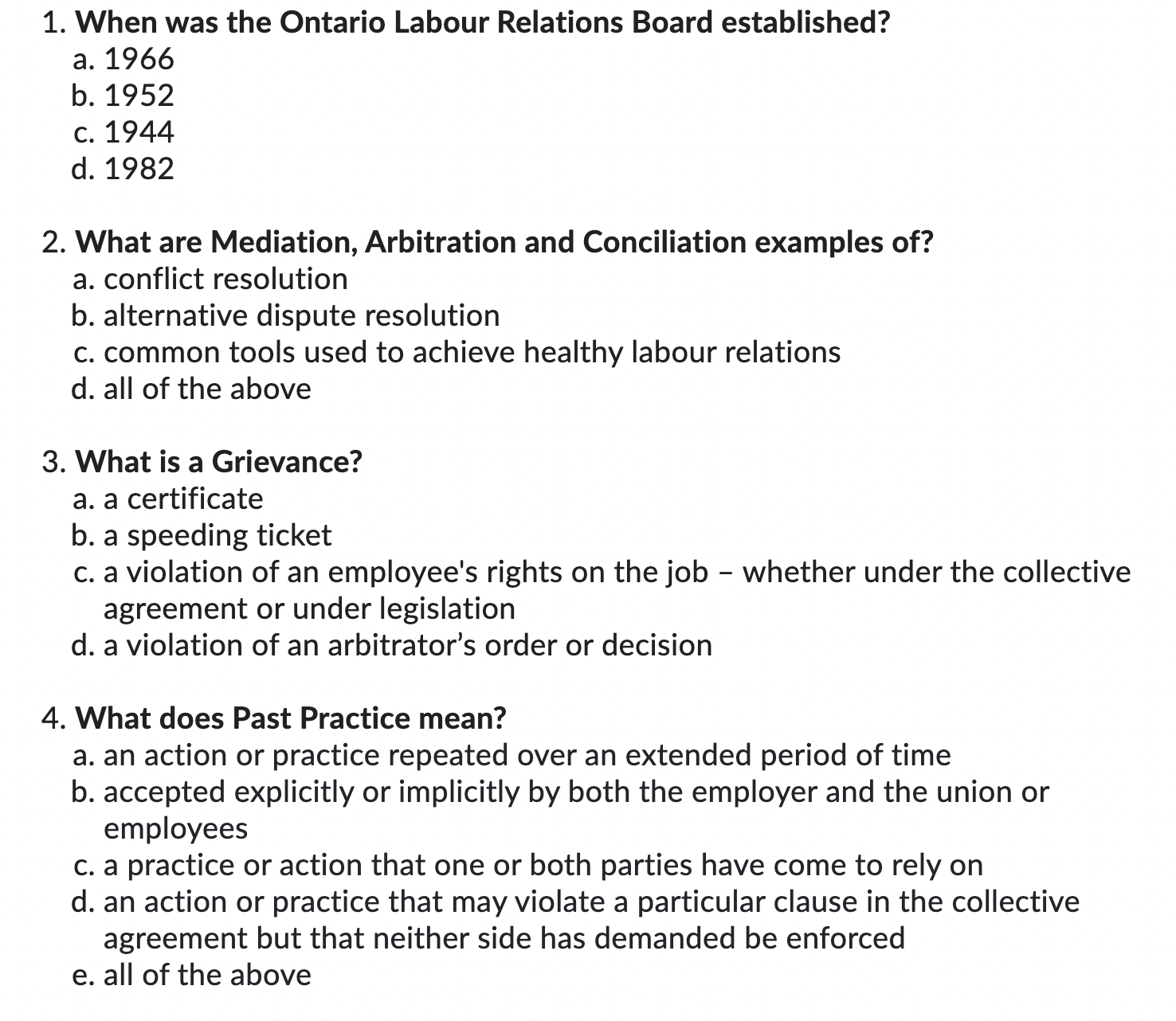 1. When was the Ontario Labour Relations Board