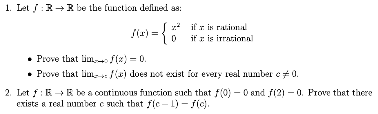 Solved 1 Let F R R Be The Function Defined As S Chegg Com