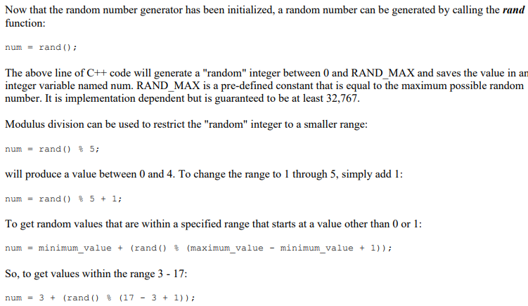 Solved Basic Program Logic Initialize the random number | Chegg.com