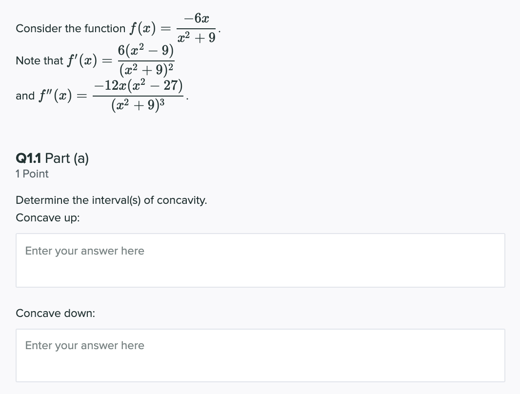 Solved -6x Consider the function f(3) = 12 + 9 6(x2 – 9) | Chegg.com