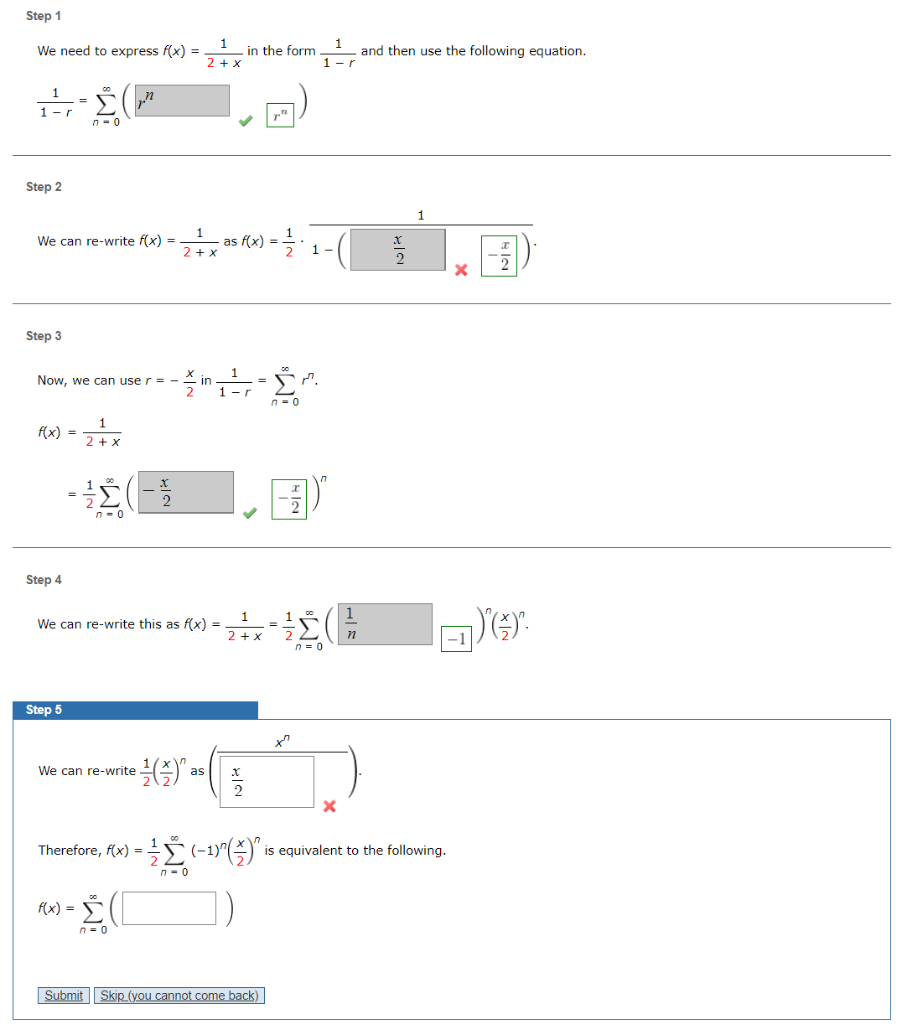 Solved We Need To Express F X 2 X1 In The Form 1−r1 And