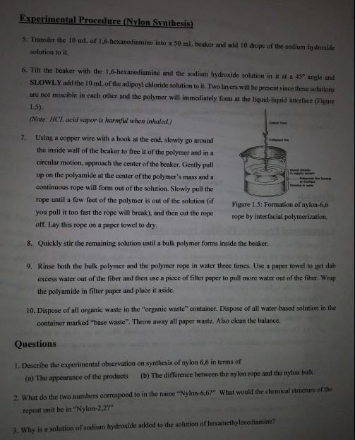 Solved H,N Figure 1.3 Nylon 6,6 unit The molecule formed has | Chegg.com