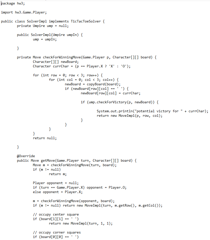 package hw3; public interface Move { public int | Chegg.com