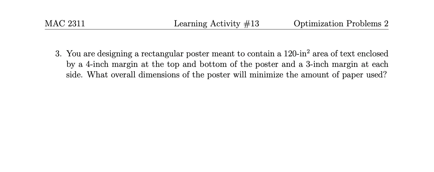 Solved You are designing a rectangular poster meant to