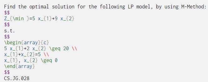 Solved Find the optimal solution for the following LP model, | Chegg.com