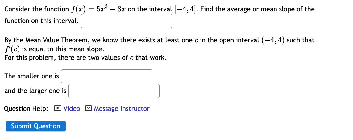 Solved Consider the function f(x)=5x3-3x ﻿on the interval | Chegg.com