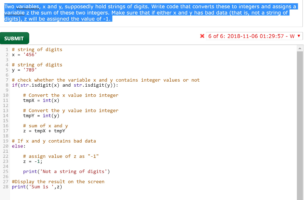Solved The highlighted part is the question... The code i | Chegg.com