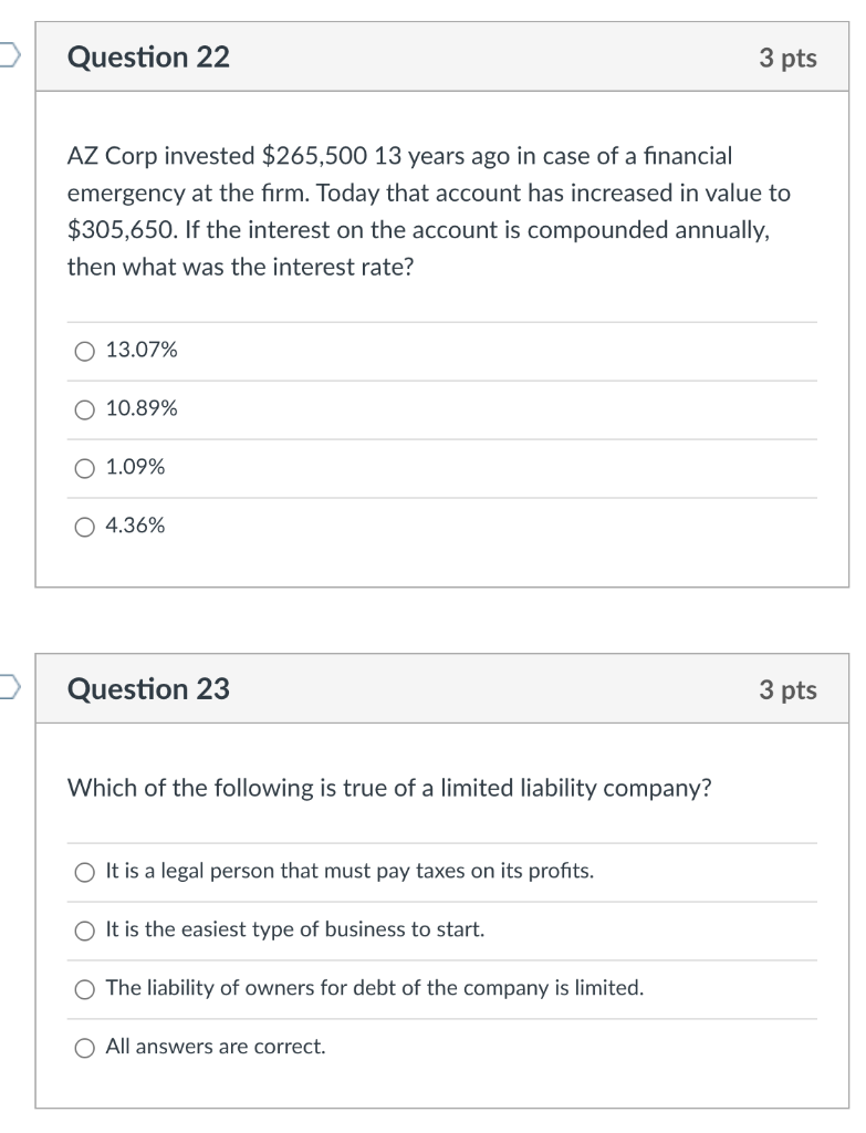 Solved Question 22 3 Pts AZ Corp Invested 265 500 13 Years Chegg solved-question-22-3-pts-az-corp-invested-265-500-13-years-chegg