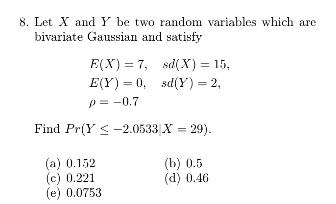 [solved] 8 Let X And Y Be Two Random Variabl