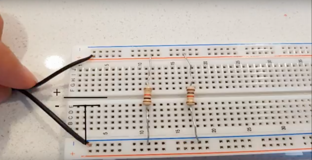 Solved create this circuit with" any resistors values you | Chegg.com