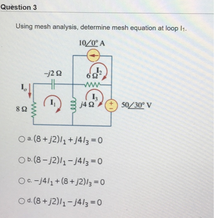 Solved Question 3 Using mesh analysis, determine mesh | Chegg.com
