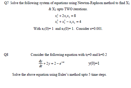 Solved 07 Solve the following system of equations using | Chegg.com