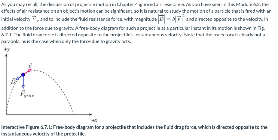 Solved As you may recall, the discussion of projectile | Chegg.com