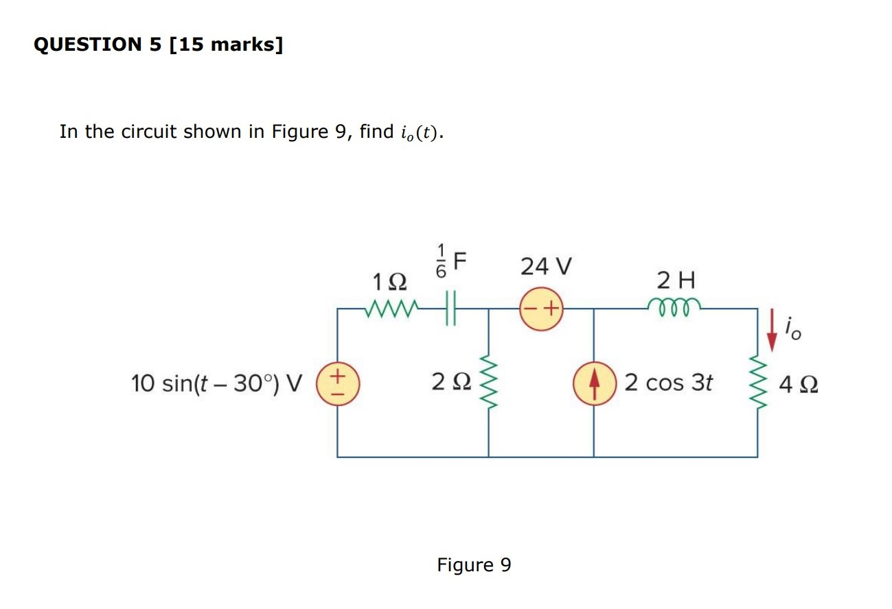 Solved QUESTION 5 [15 Marks] In The Circuit Shown In Figure | Chegg.com