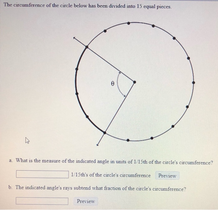 Solved The Circumference Of The Circle Below Has Been | Chegg.com