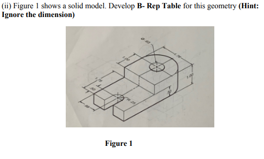 Solved (ii) Figure 1 Shows A Solid Model. Develop B- Rep | Chegg.com