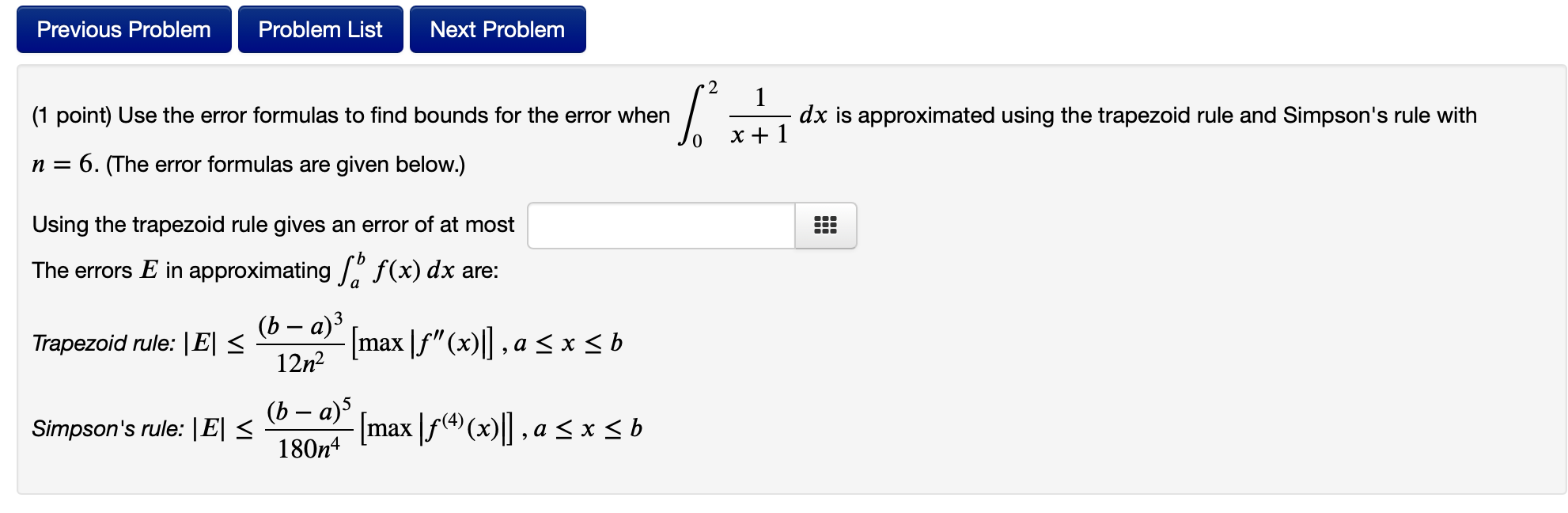 Solved Use the error formulas to find bounds for the error | Chegg.com
