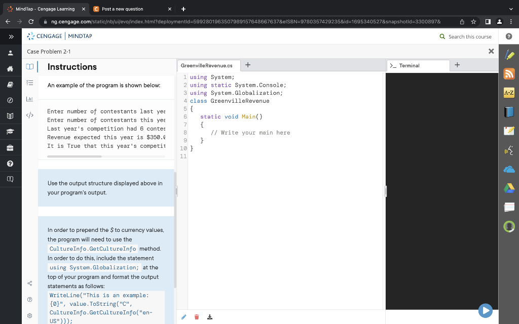 Solved An example of the program is shown below: | Chegg.com