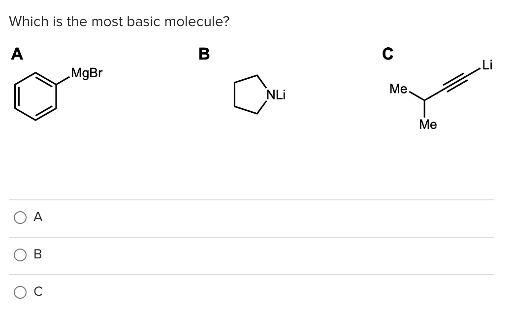 Solved Which Is The Most Basic Molecule? A B A B Which Is | Chegg.com