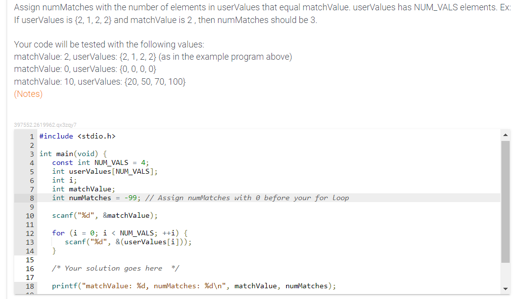 Solved Assign numMatches with the number of elements in | Chegg.com