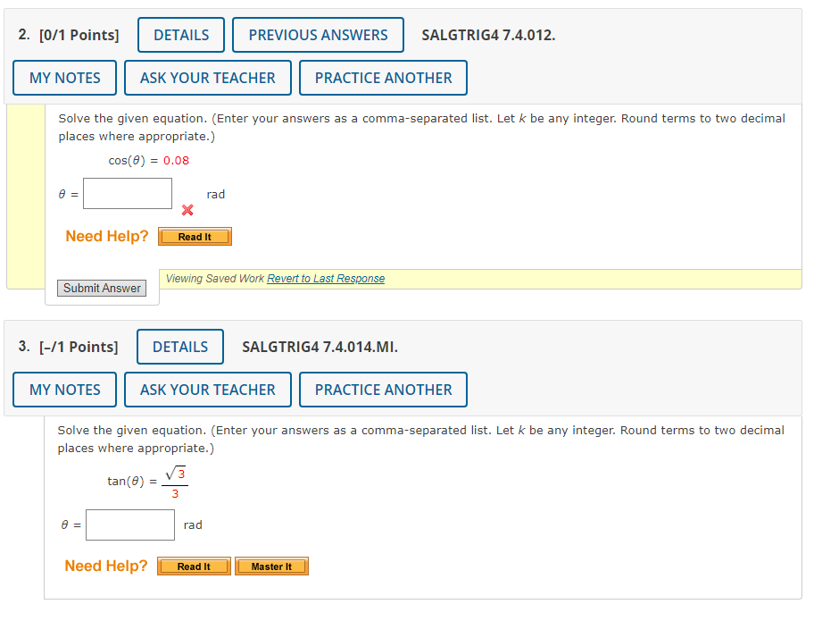 Solved 2. [0/1 Points] DETAILS PREVIOUS ANSWERS SALGTRIG4 | Chegg.com