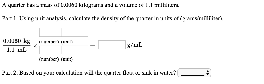 solved-a-quarter-has-a-mass-of-0-0060-kilograms-and-a-volume-chegg