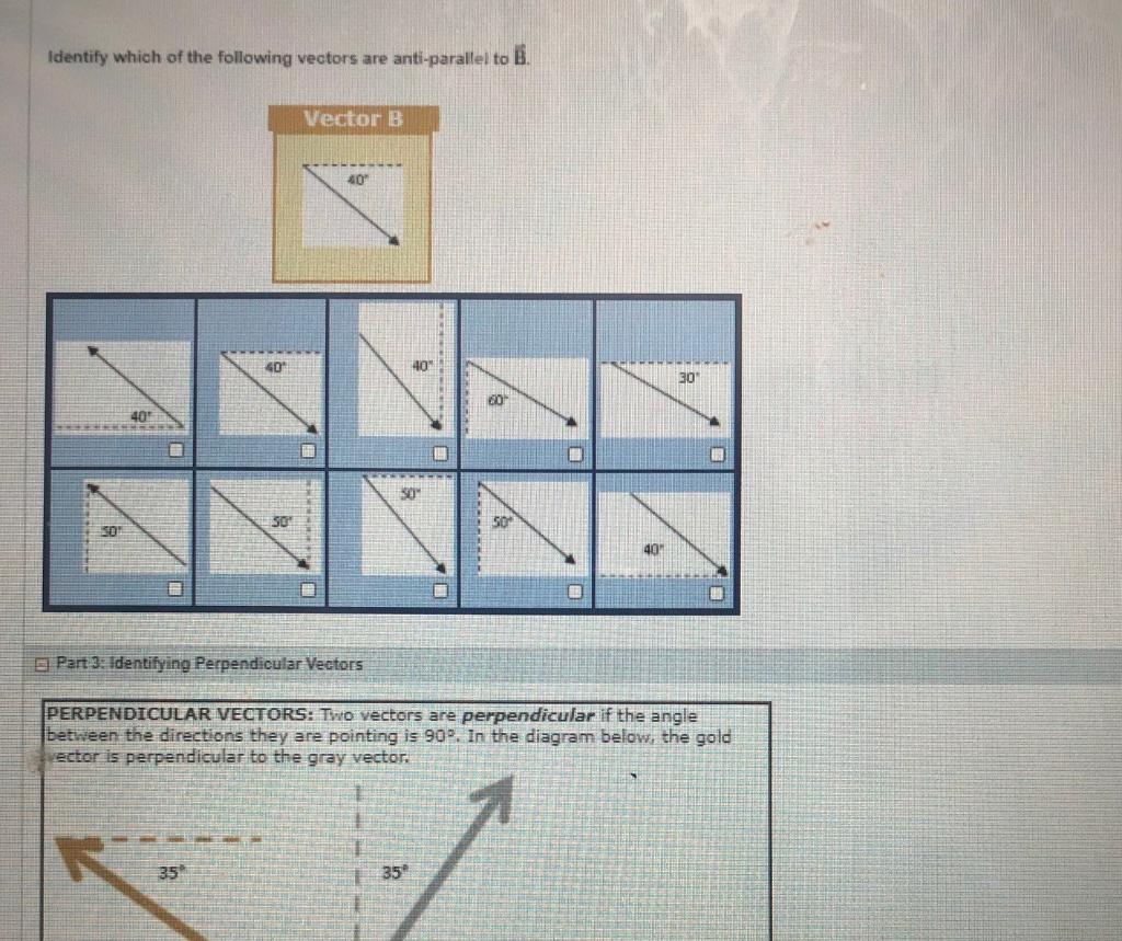 Solved Identify Which Of The Following Vectors Are Parallel | Chegg.com