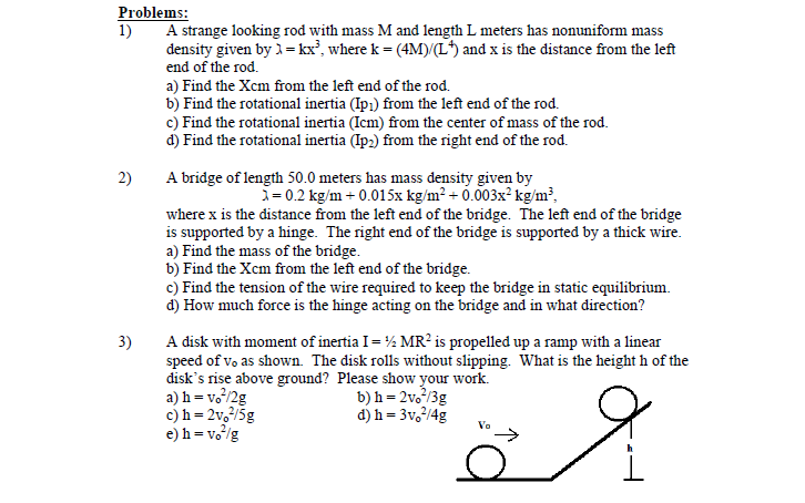 Solved 3) A disk with moment of inertia I = ½ MR2 is | Chegg.com