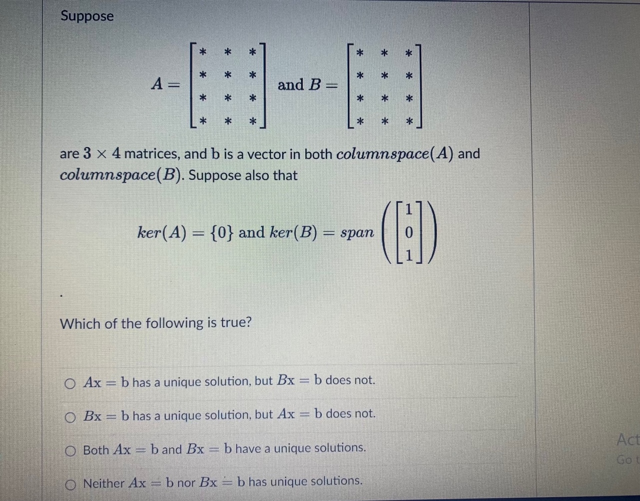 Solved Suppose A=⎣⎡∗∗∗∗∗∗∗∗∗∗∗∗⎦⎤ And B=⎣⎡∗∗∗∗∗∗∗∗∗∗∗∗⎦⎤ Are | Chegg.com