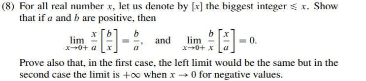 Solved (8) For all real number x, let us denote by [x] the | Chegg.com