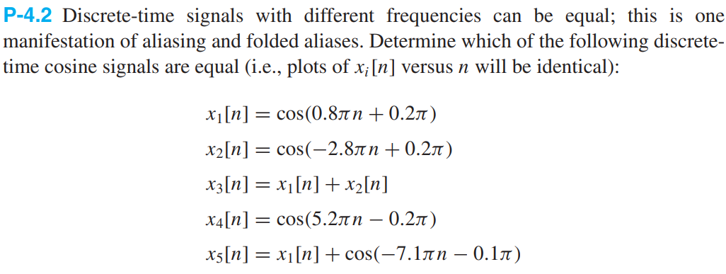 Solved P-4.2 Discrete-time signals with different | Chegg.com