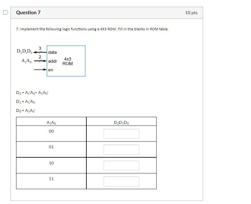 Solved Question 7 10 Pts 7. Implement The Following Logic | Chegg.com