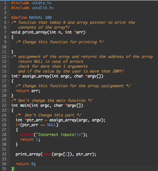 Solved β’ Write a function to assign values to an array of | Chegg.com