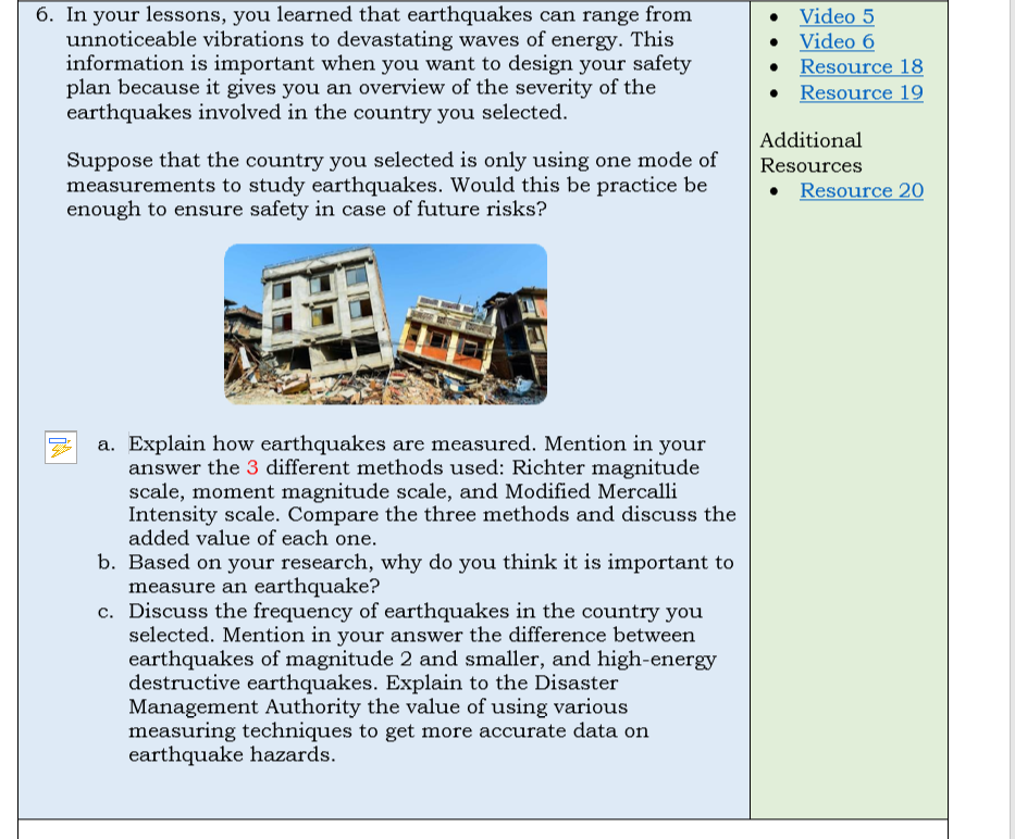 Solved 6. In Your Lessons, You Learned That Earthquakes Can | Chegg.com