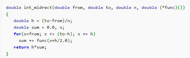 Solved double int_midrect(double from, double to, double n, | Chegg.com